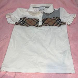 Boy Burberry Collar shirt size 6y 116cm worn once white grey Burberry pattern